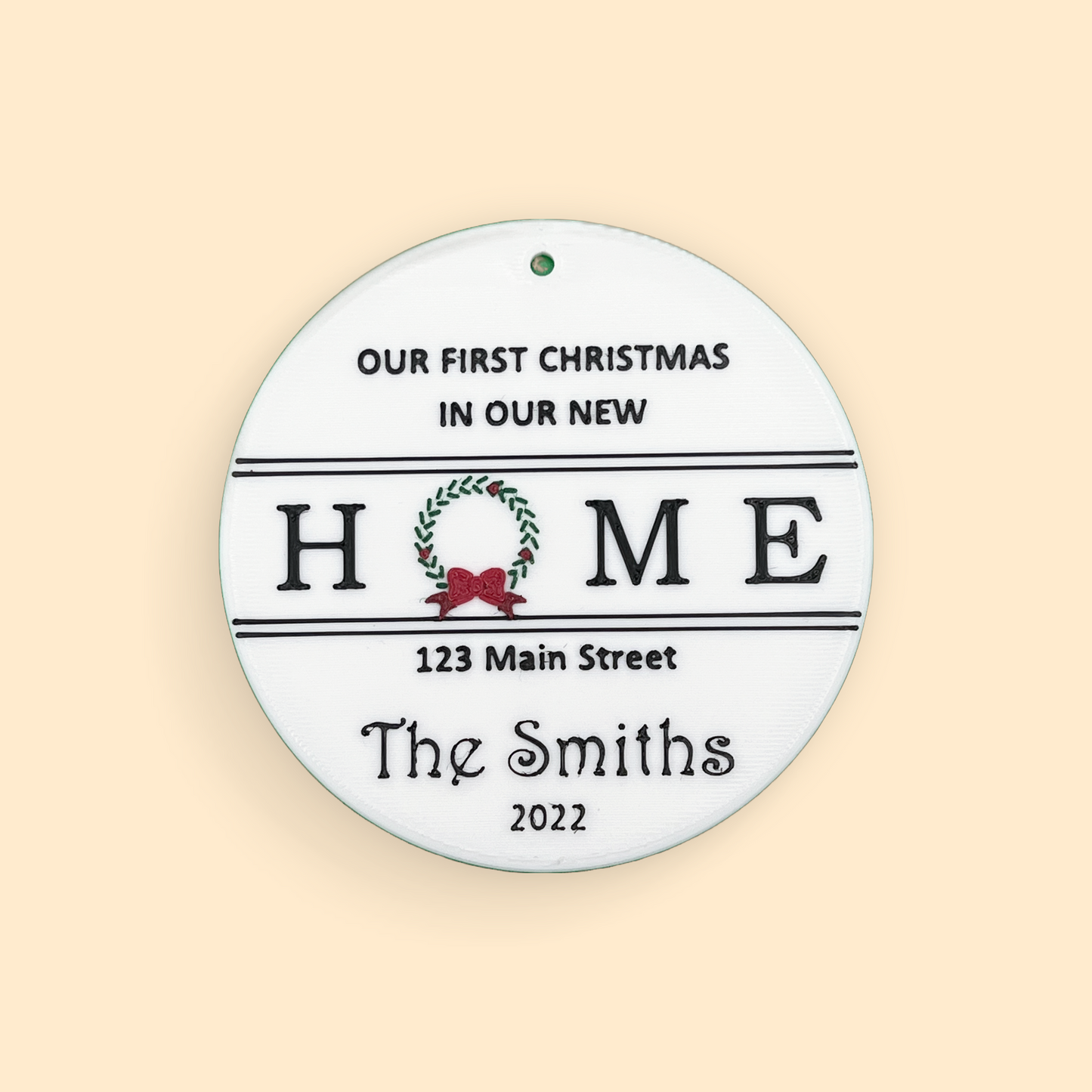 New Home Christmas Ornament (wreath)