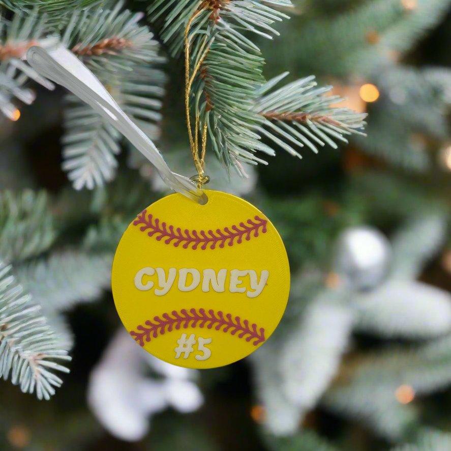 Softball Ornament- Personalized