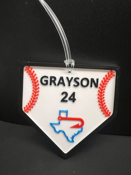 Custom Home Plate Baseball Tag