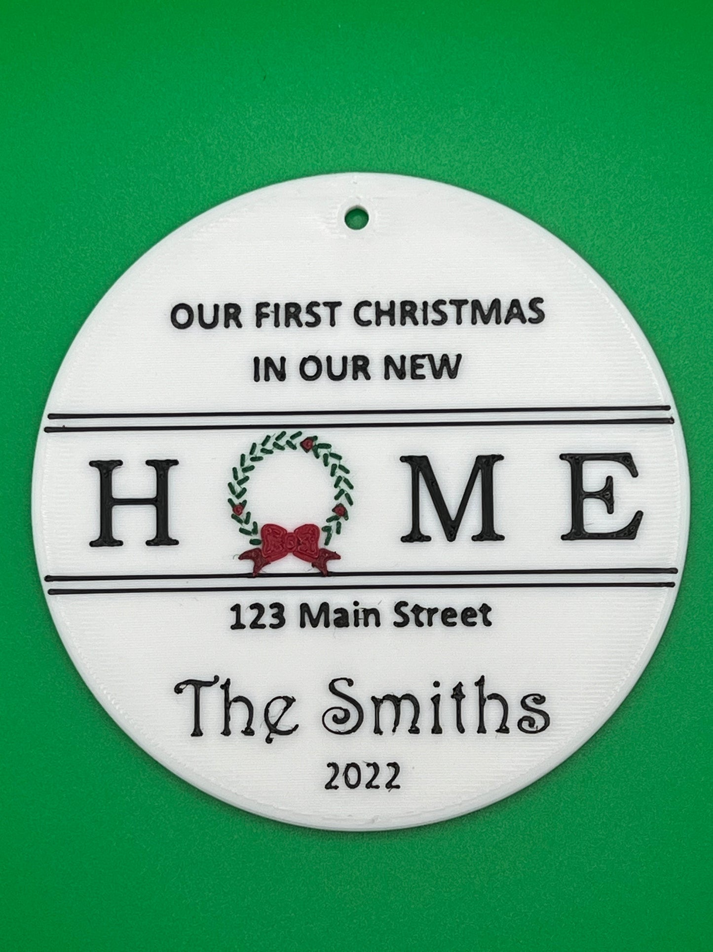 New Home Christmas Ornament (wreath)