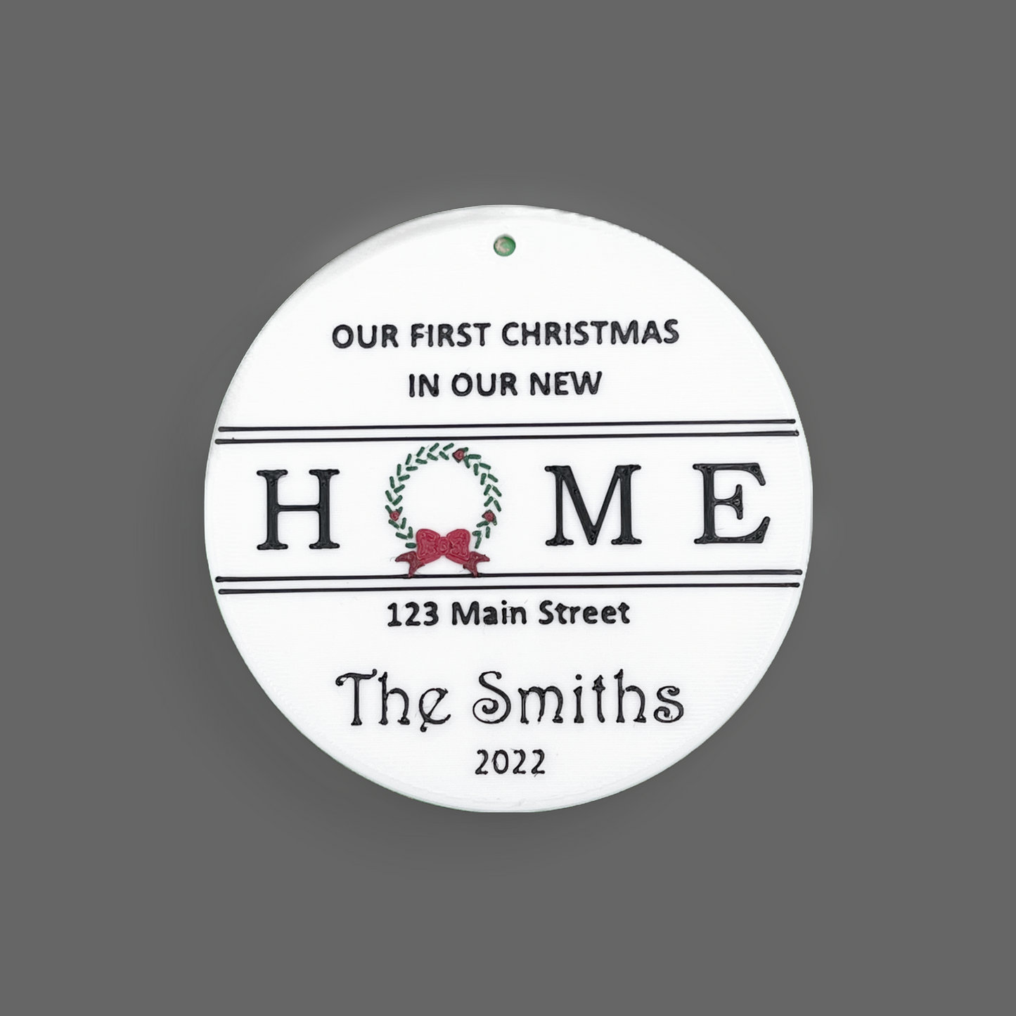New Home Christmas Ornament (wreath)