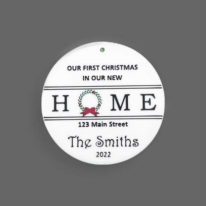 New Home Christmas Ornament (wreath)