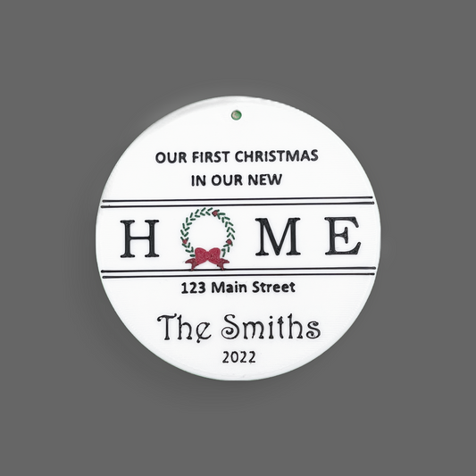 New Home Christmas Ornament (wreath)