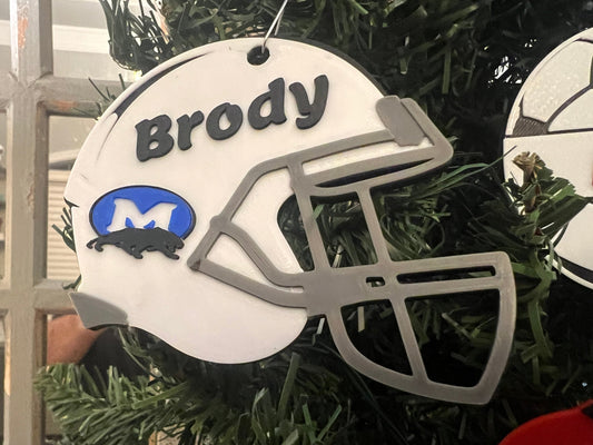 Football Helmet Ornament- Personalized