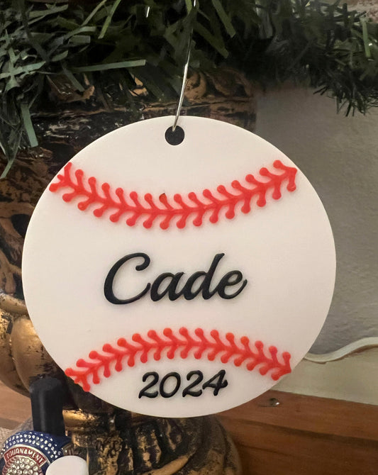 Baseball Ornament- Personalized
