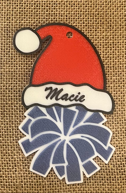 Santa Hat Cheer Ornament- Personalized