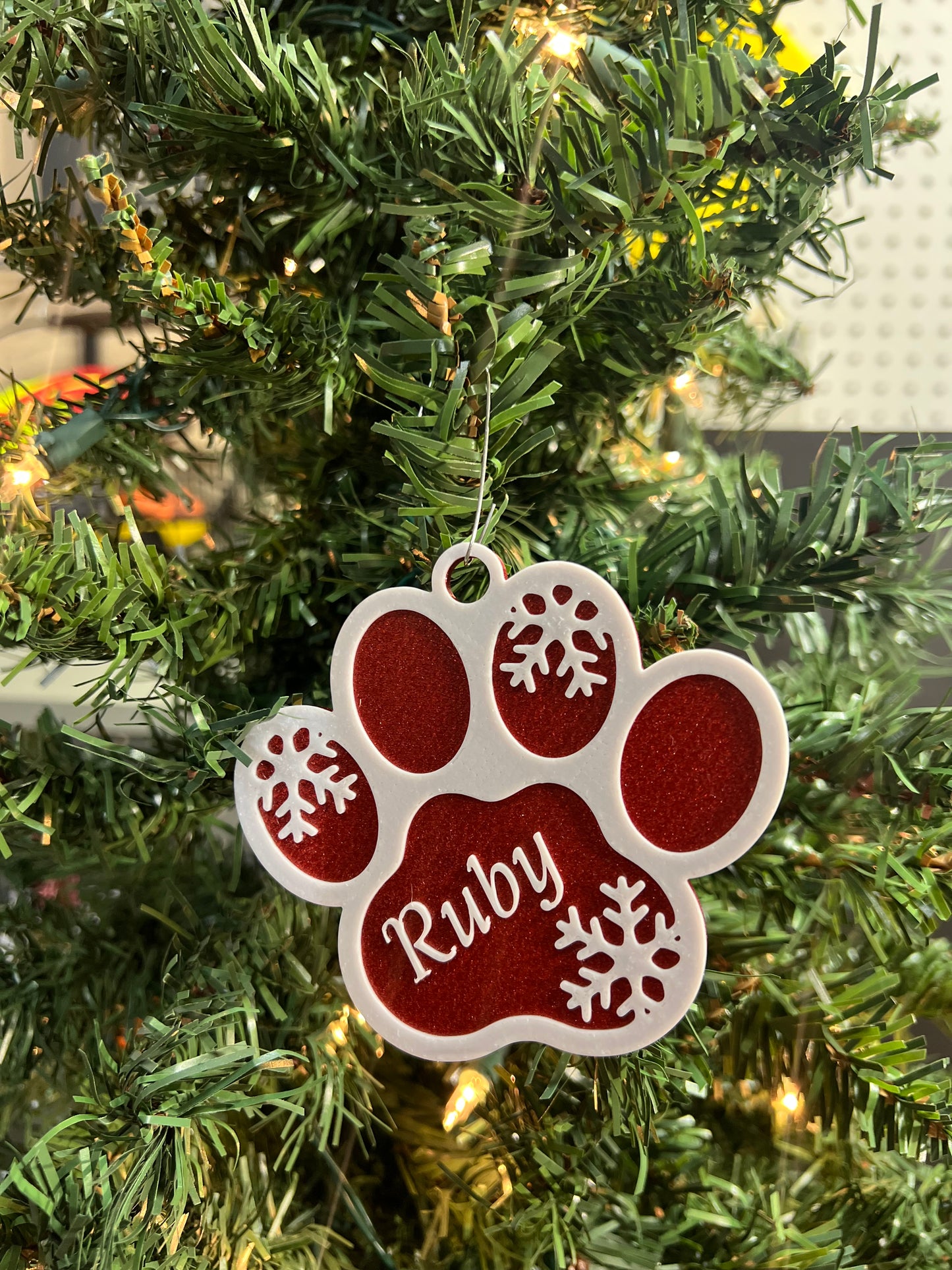 Dog Paw Ornament- Personalized