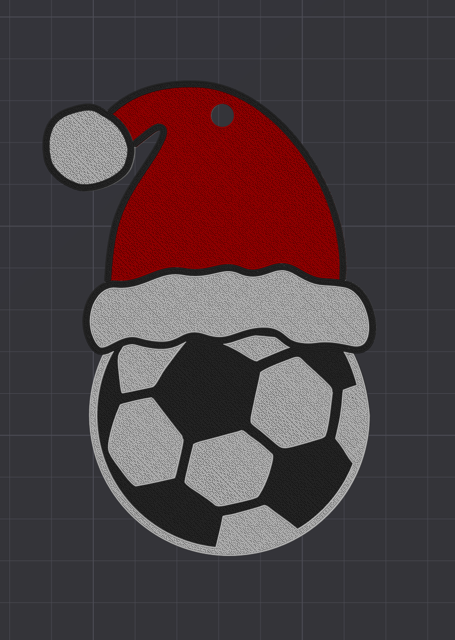 Santa Hat Soccer Ornament- Personalized