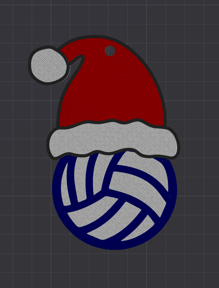 Santa Hat Volleyball Ornament- Personalized