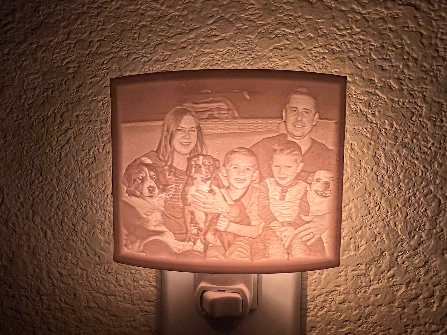 nightlight with family and dogs