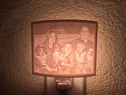 nightlight with family and dogs